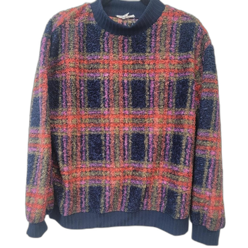 Beachlunchlounge Multicolor Plaid Sweater Size L Cozy